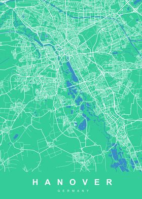 HANOVER Map GERMANY 