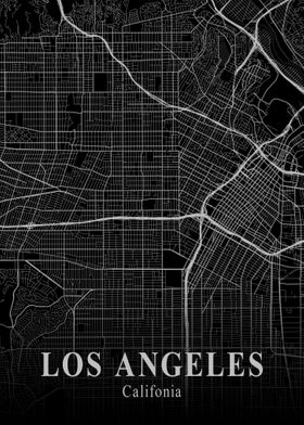 Los Angeles City Map Dark