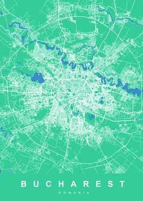 BUCHAREST Map ROMANIA 