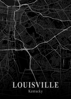 Louisville City Map Dark