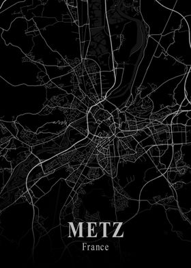 Metz City Map Dark