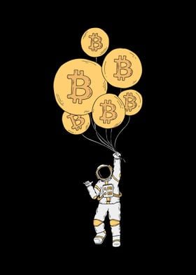 Astronaut Bitcoin Balloon