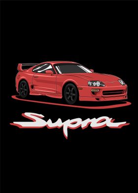 Toyota Supra Red 90s 1