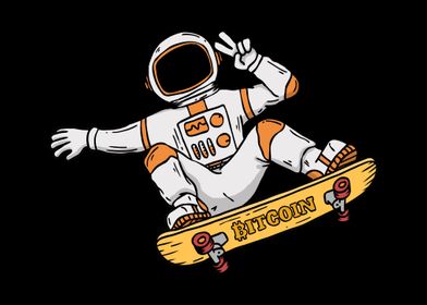 Astronaut Bitcoin Skater