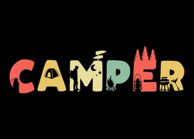 Retro Camping Tent Vintage