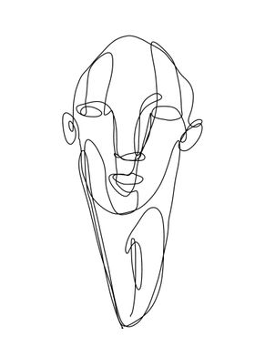Minimalist face sketch