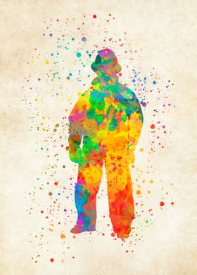 Fireman watercolor