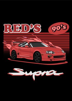 Toyota Supra Red 90s 3