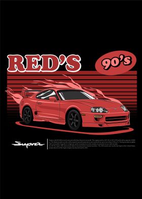 Toyota Supra Red 90s 5