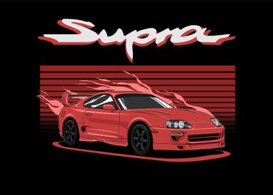 Toyota Supra Red 90s 6