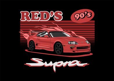 Toyota Supra Red 90s 2