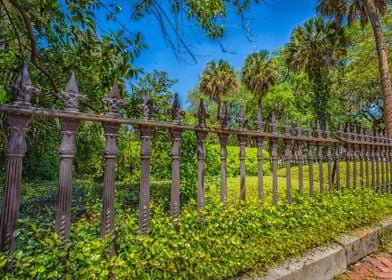 An old ironwork fence