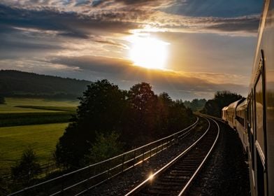 Sunrise out of train