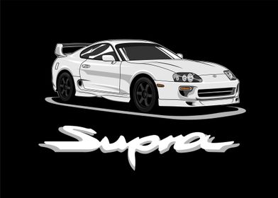 Toyota Supra White 90s 5