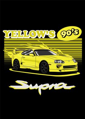 Toyota Supra Yellow 90s 3