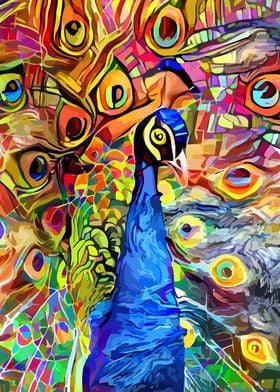 Abstract Peacock Portrait