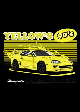 Toyota Supra Yellow 90s 1