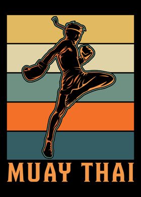 Muay Thai Boxing Fight Vintage Retro Gráfico por MP Digital Art · Creative  Fabrica