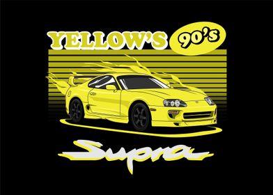 Toyota Supra Yellow 90s 2