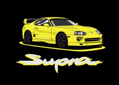 Toyota Supra Yellow 90s 5