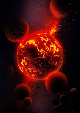 Exploding Planet Lava Rock