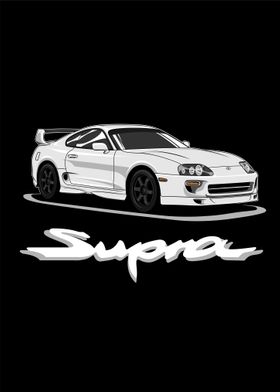 Toyota Supra White 90s 6