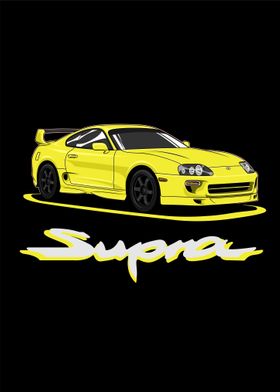 Toyota Supra Yellow 90s 6