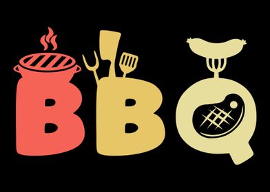 Retro BBQ Grilling Vintage