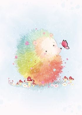 Cute Rainbow Hedgehog