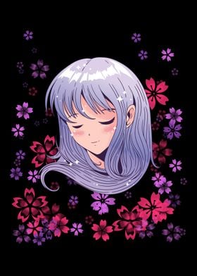 Anime girl flower manga co