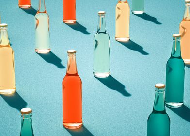 Soda glass bottles