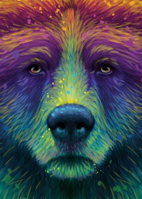 Colorful Grizzly Bear