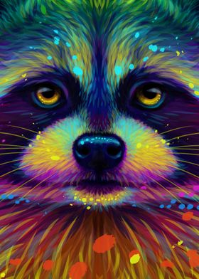 Colorful Raccoon