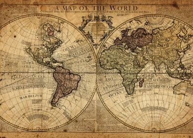 Vintage Map of the World