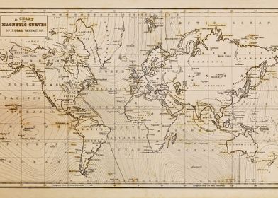 Vintage Map of the World