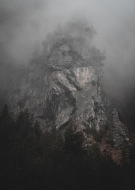 Swiss Mountain in the fog