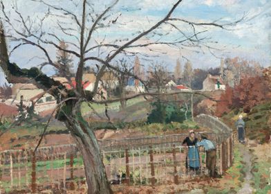 The Fence 1872 by Pissarro