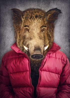 Boar in clothes