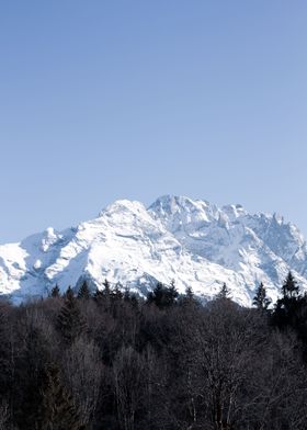 Snowy swiss mountain