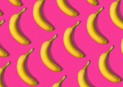 Bananas pattern on pink ba