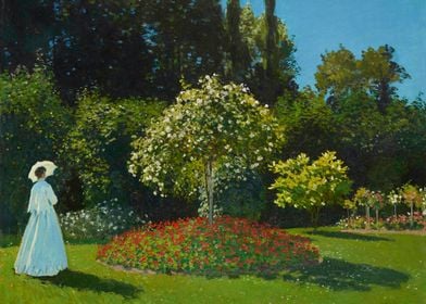 Lady in the garden Monet