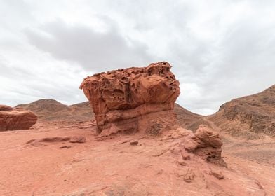 Red mushroom stone Desert