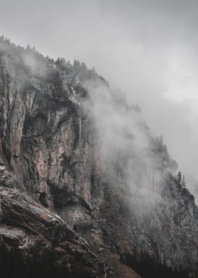 Swiss Mountain in the fog