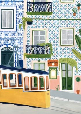 Lisbon Portugal Paint Map