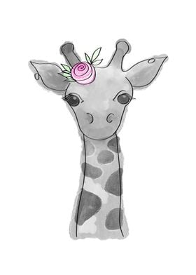 Watercolor Baby Giraffe