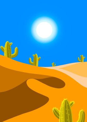 scorching desert landscape