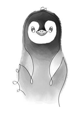 Water Color Penguin