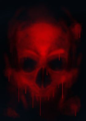 Red Spray Skull