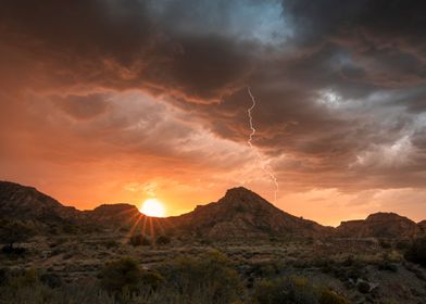 Thunderstorm in the desert