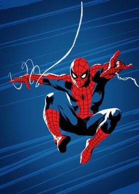 Displate - Poster en Métal - Monté sur Aimant - Marvel - Miles Morales Game  - Neon - Taille M - 32x45cm - Matt